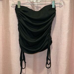 Stretchy thigh drawstring mini skirt